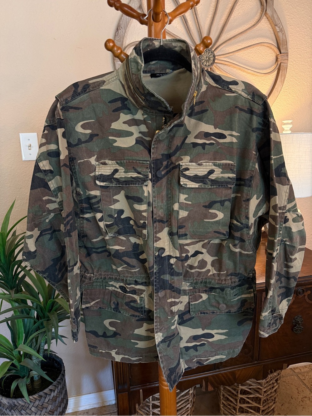 Nasty Gal Women’s Camouflage Field Jacket - Green/Brown/Black
